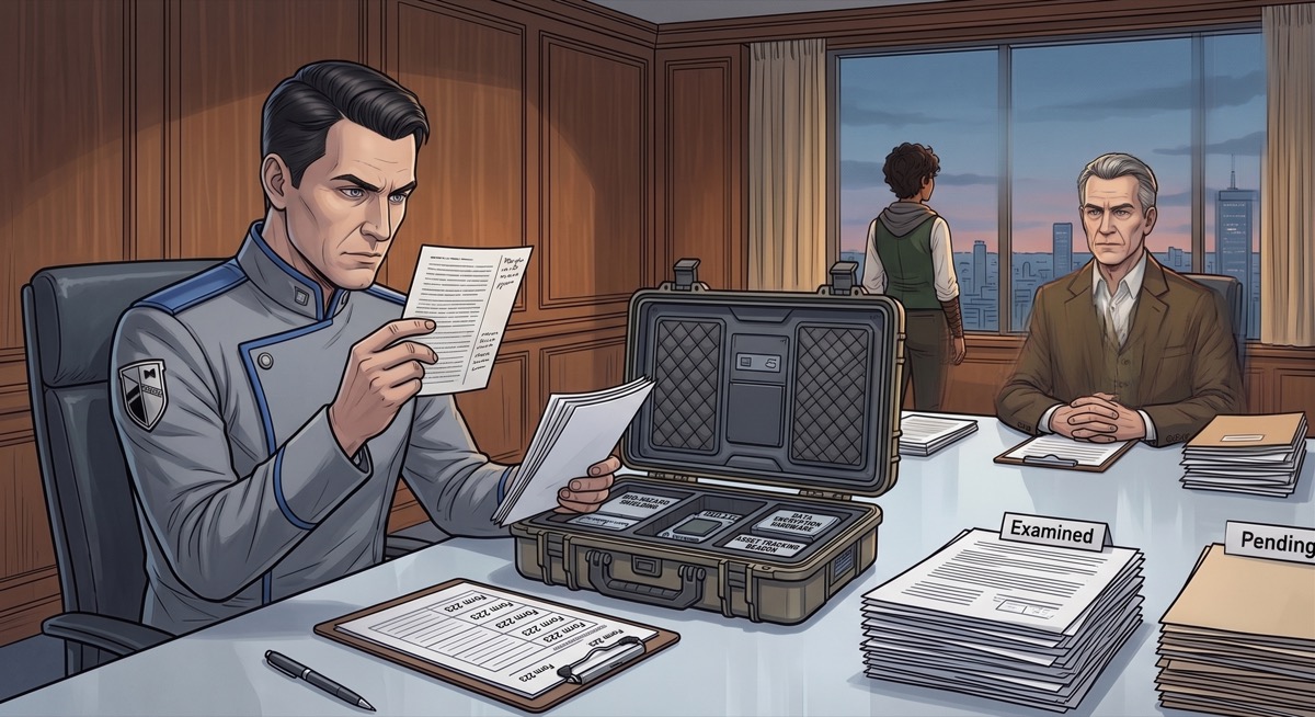 Voostra examining Colluphid's field notes with the focused attention of someone who has found exactly what they expected to find.