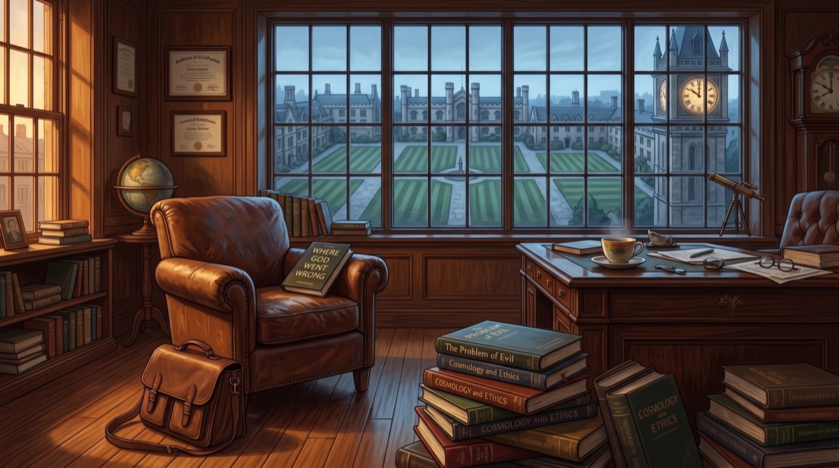 The apartment on a Wednesday morning: cold tea, an open book face-down on the armchair armrest, and the view from the 42nd floor that has remained exactly the same for eight months of arguing about who made it.