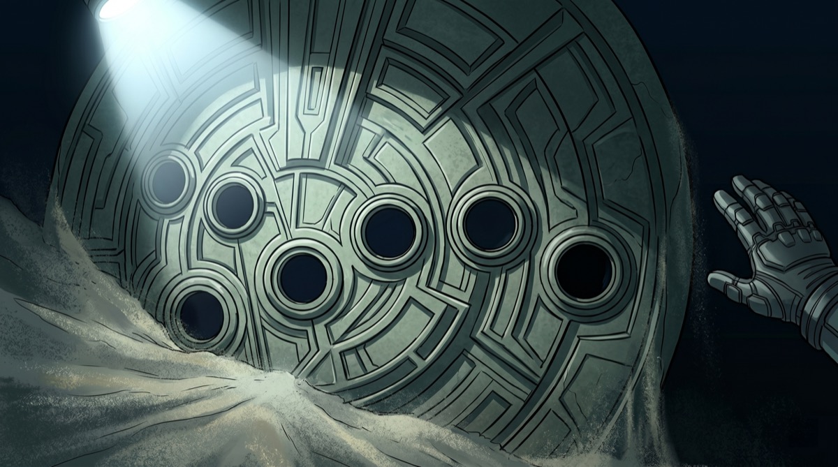 The artifact at the bottom of pool eight—ports sealed, older than the planet that grew over it, in the dark with the patience of something that has already done everything it was made to do