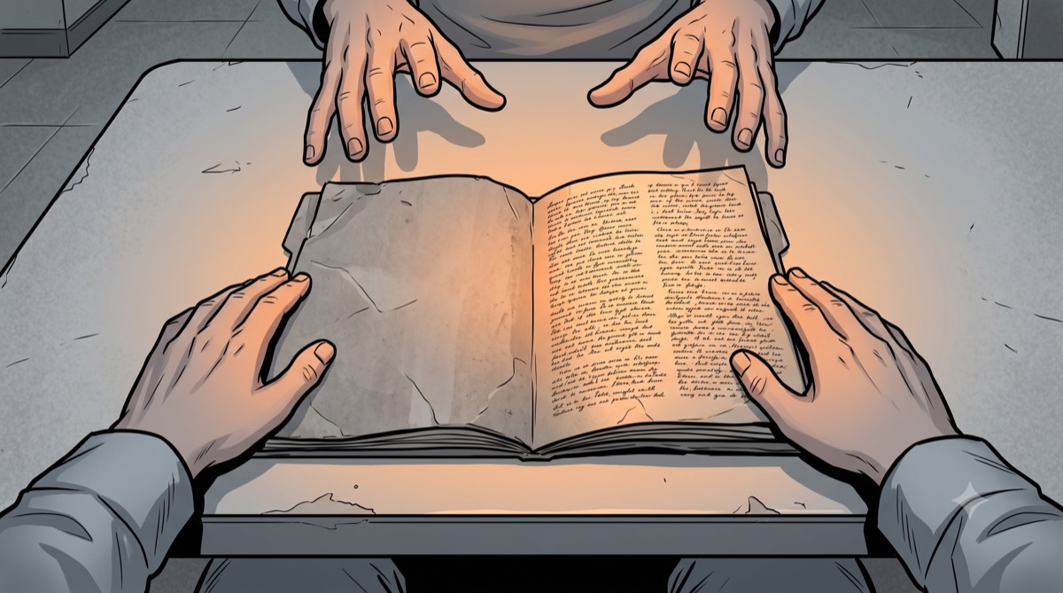 A man setting down something he has been holding for eleven years, one hand at a time, in case it decides at the last moment not to be set down after all