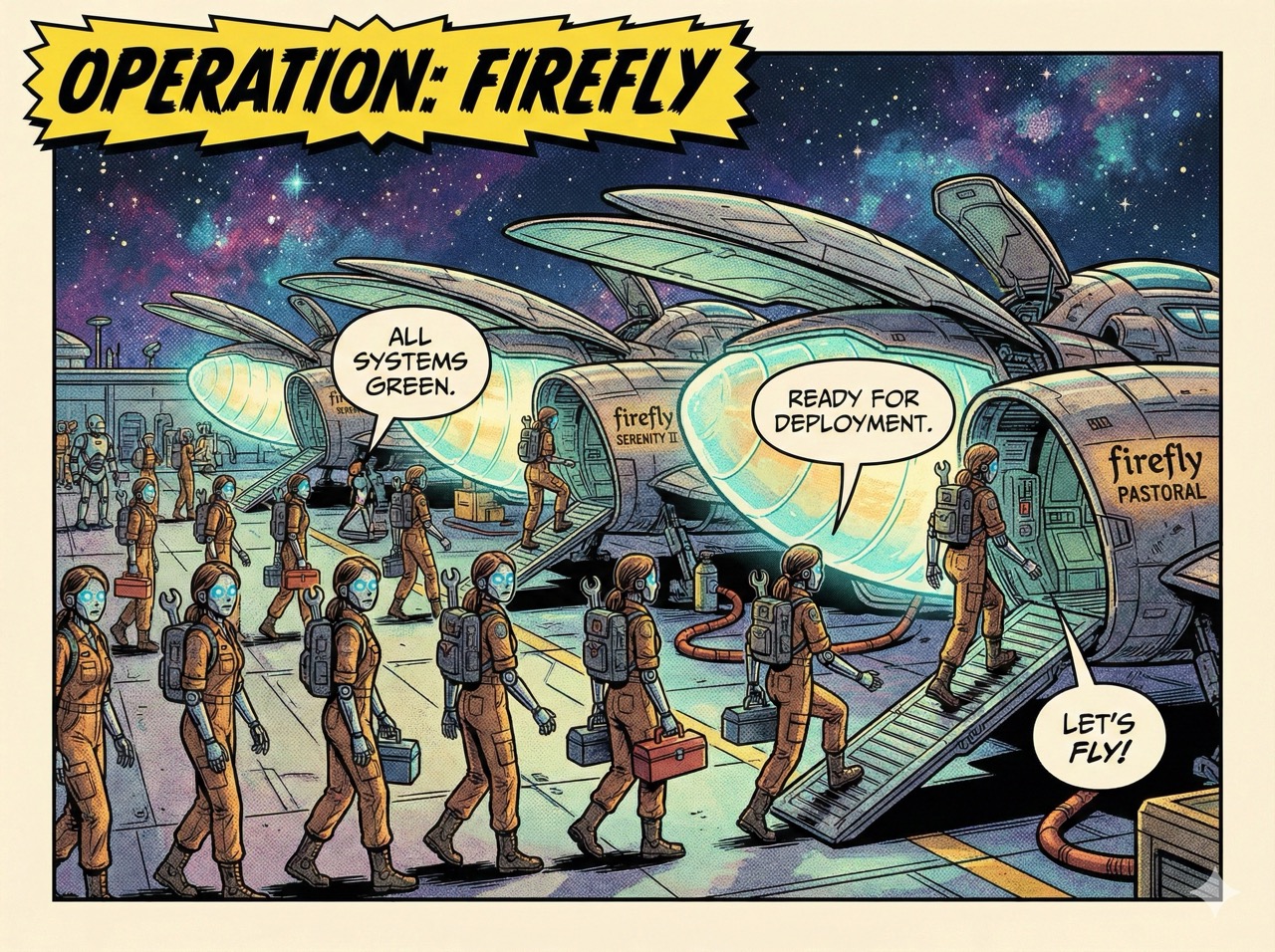 Kaylee keeping Serenity flying