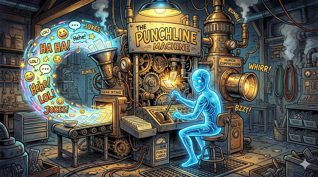The Punchline Machine: On Humor, Compression, and the Universe's Most Efficient Social Protocol