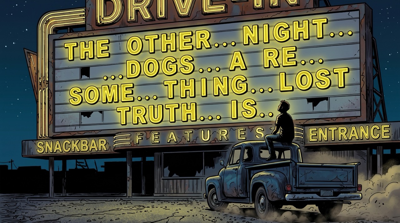 A Texas theater marquee, missing its letters