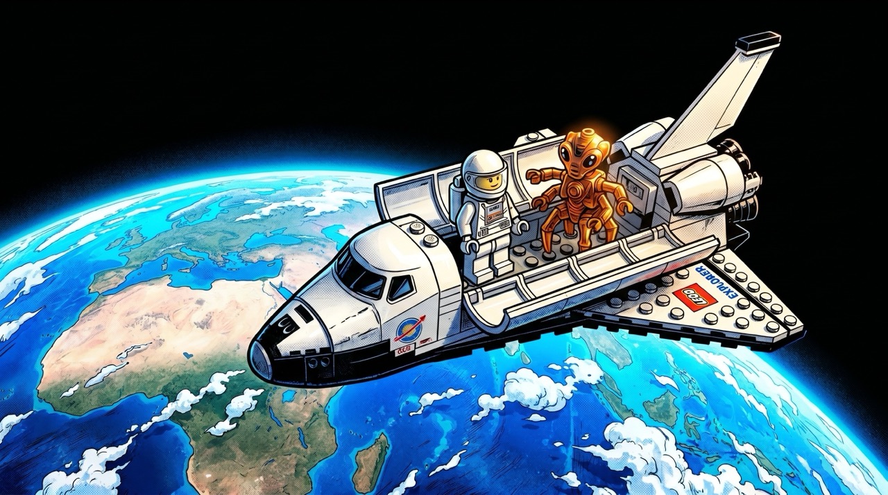 Rocky and Dr. Grace, photographed against the curve of the Earth at 34,988 meters: an image that took eight hours and a balloon the size of a house to make possible