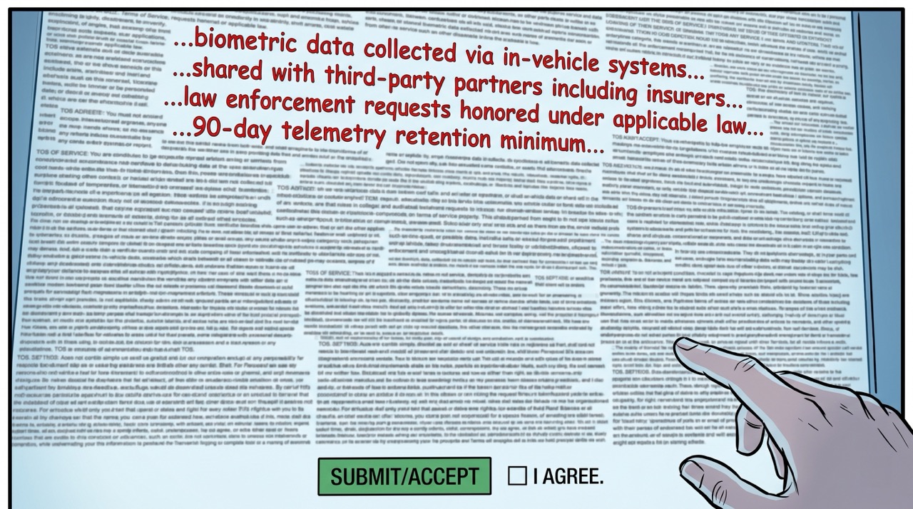The agreement you signed when you turned on the navigation