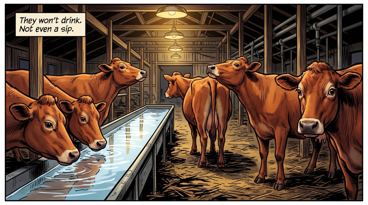 Cows at the trough