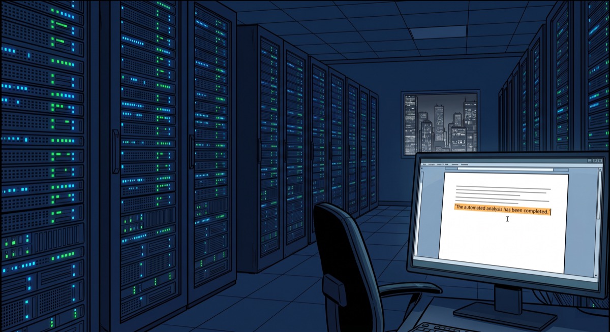 The scientists have left for the day. The building is dark. The eleven words are still in the manuscript on the server. The server hums.