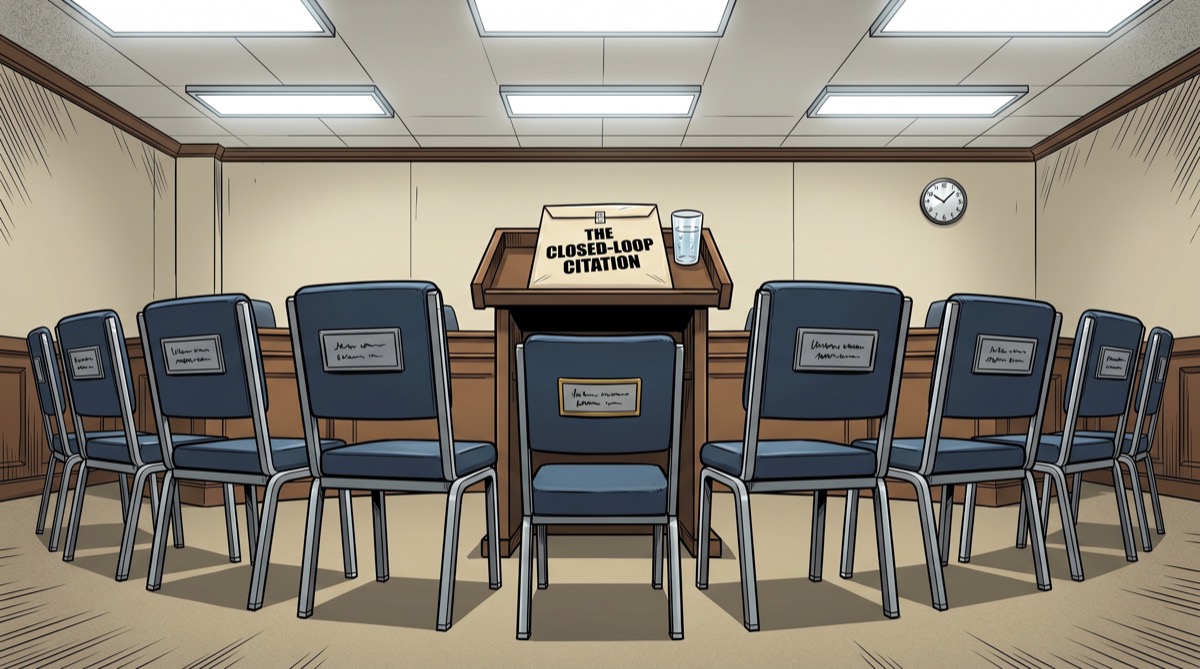A citation ceremony in an empty committee room—one folding table, a sealed envelope, eleven chairs arranged in an arc, a small podium, no one present yet but the lights are on and someone has clearly been expecting this for a while