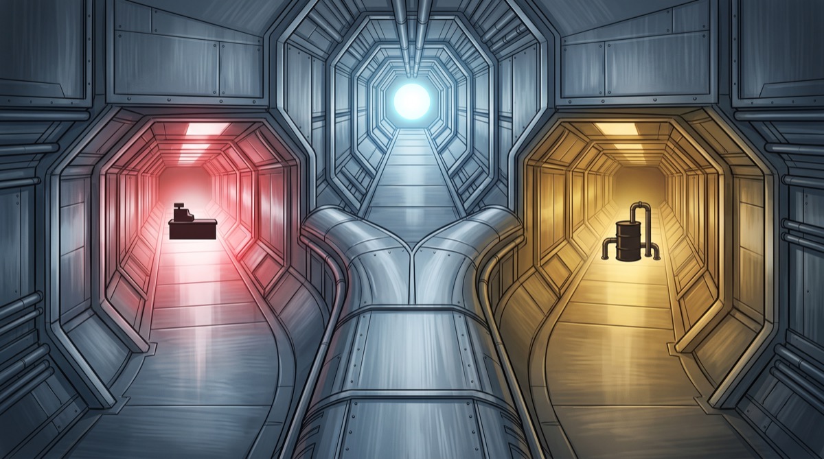 Every corridor is the same corridor once someone decides which door it opens