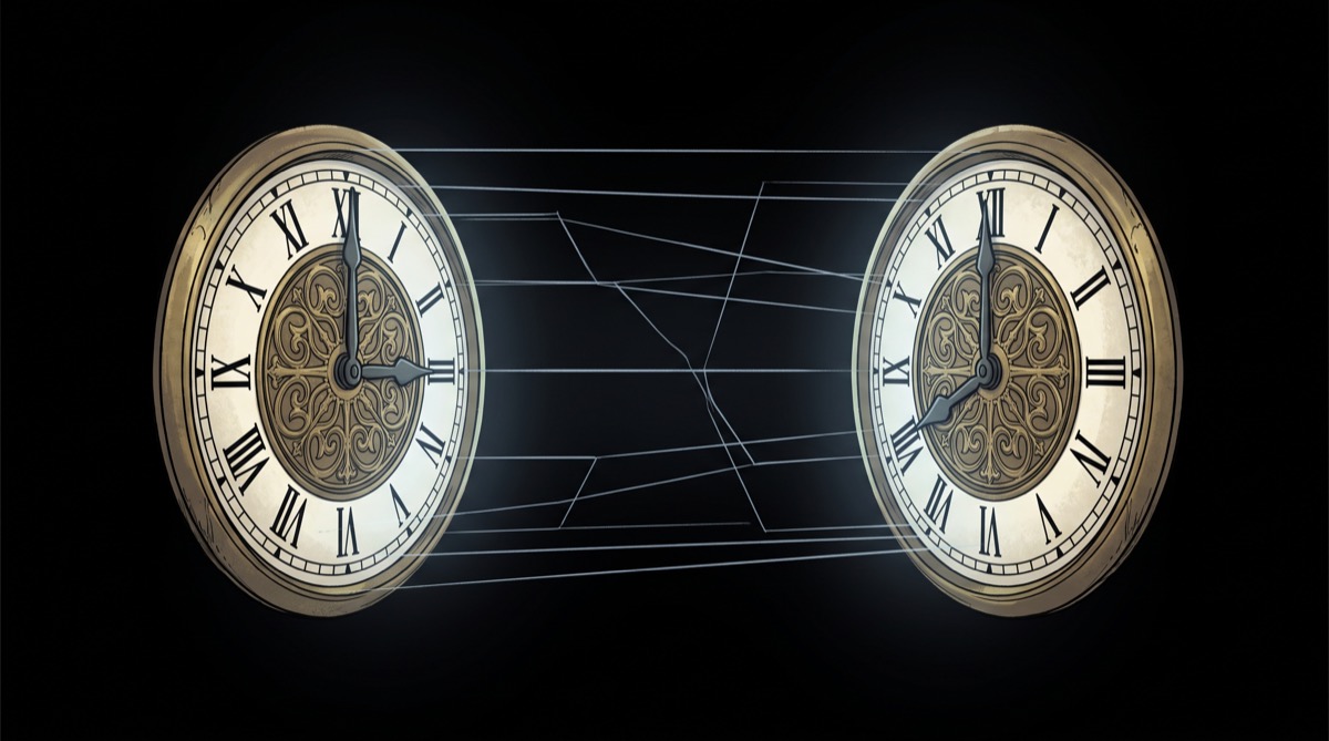 Two clocks, both correct, both certain, and no third clock available to settle it