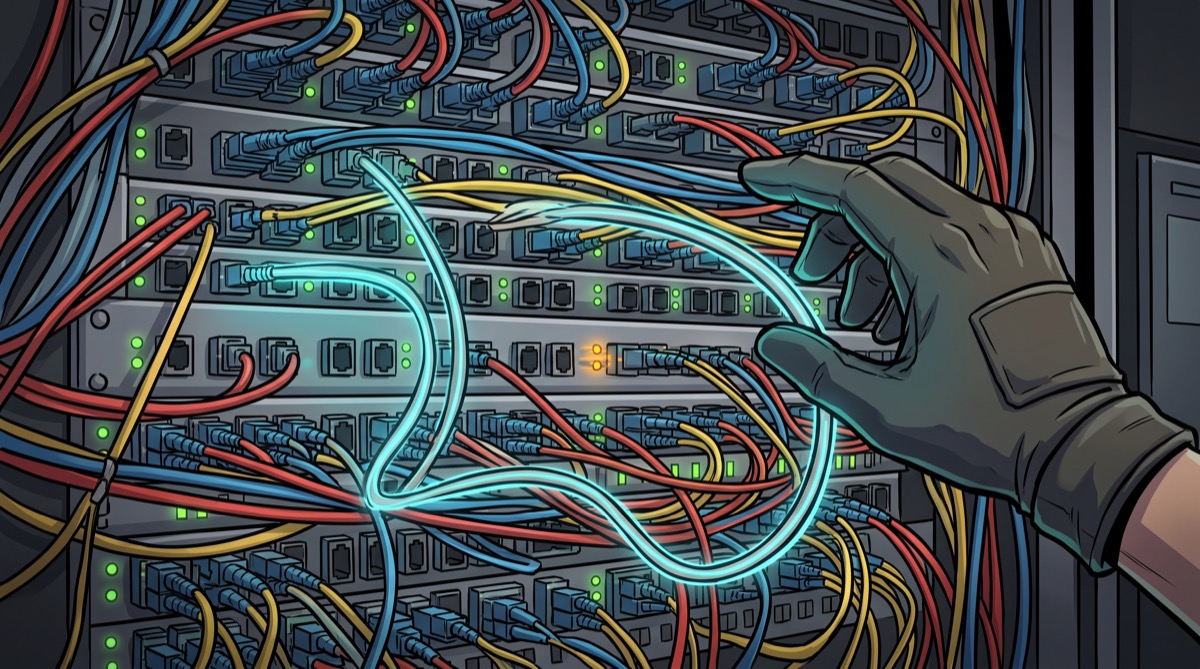 The patch panel did it. The patch panel always does it.