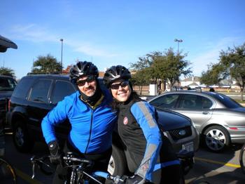 Posing before the ride with my buddy, Anne. I'm still trying to figure out how anyone can tell who's who when it's cold outside...