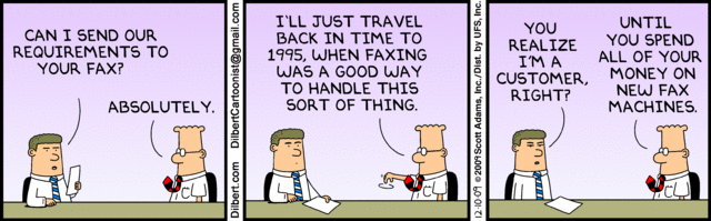 Dilbert on faxing