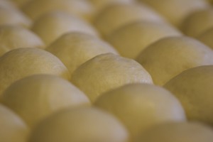 Milk bread rolls proofed and ready to bake