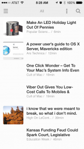 Feedly on the iPhone